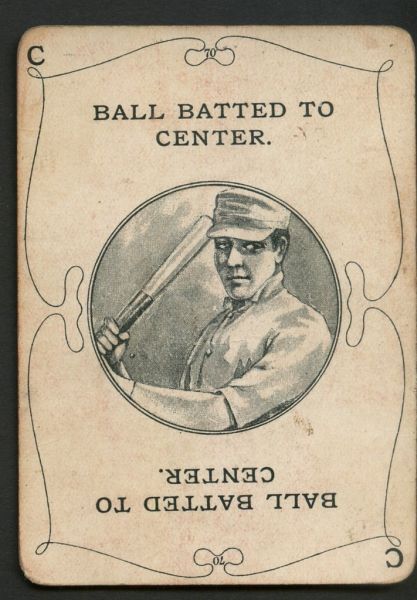 1911 Game Card Ball Batted to Center